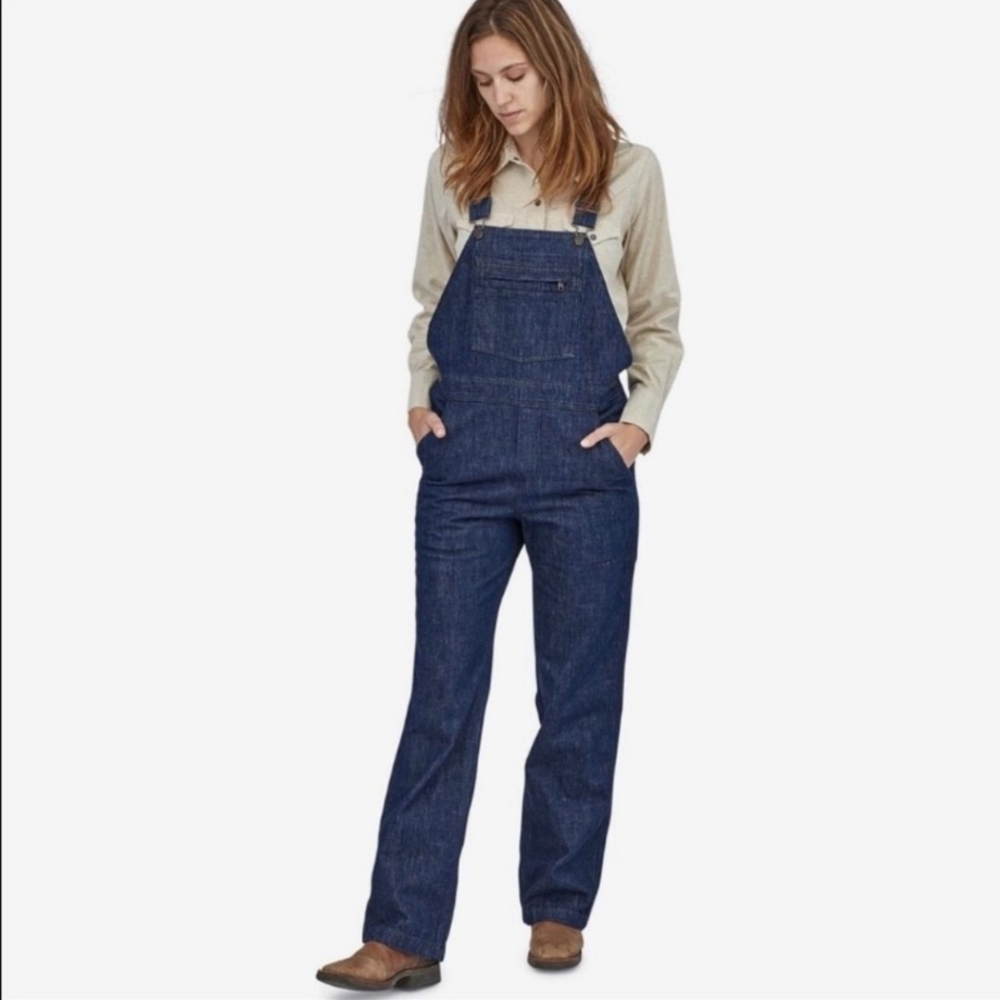 Women’s NEW Patagonia Steel Forge Overalls Organic Cotton Denim Size XL